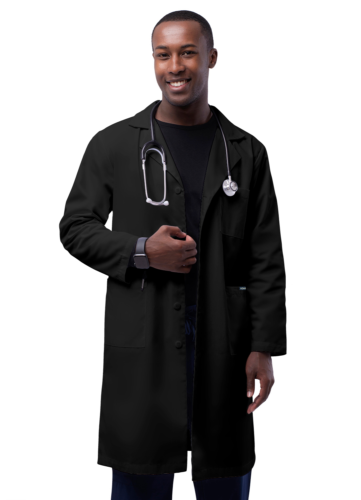 Adar Men Doctor Nurse Uniform Lapel Collar Back Belt Inner Pockets Lab Coat