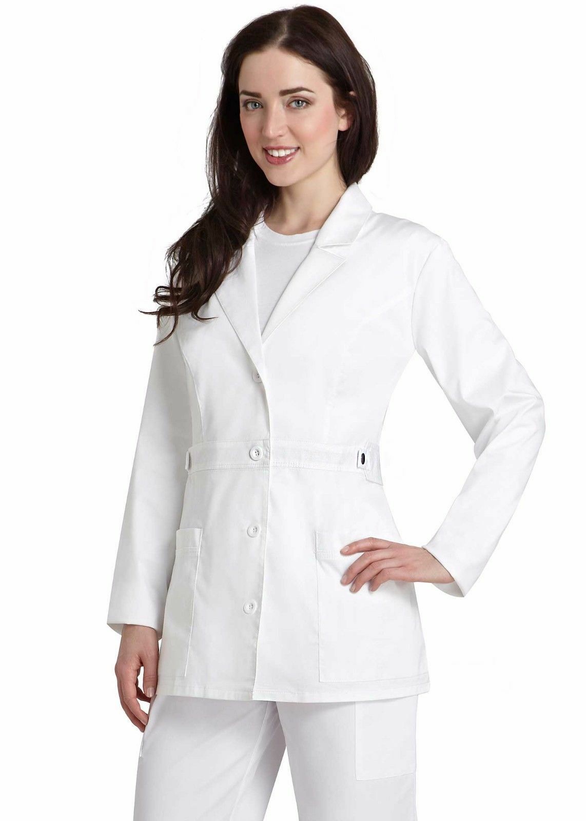 Stylish Medical White Women Short Lab Coats Xs S M L Xl Women Lab Coat